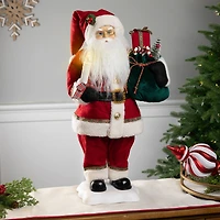 24" Animated Santa Claus with Lighted Candle Musical Christmas Figure