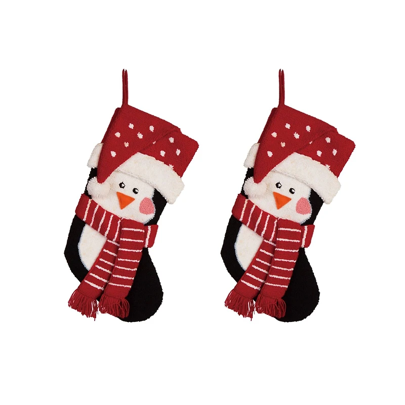 Glitzhome® 19" Penguin Christmas Stockings, 2ct.