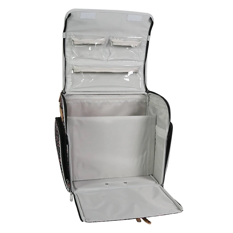 Everything Mary Floral Deluxe Collapsible Rolling Craft Bag