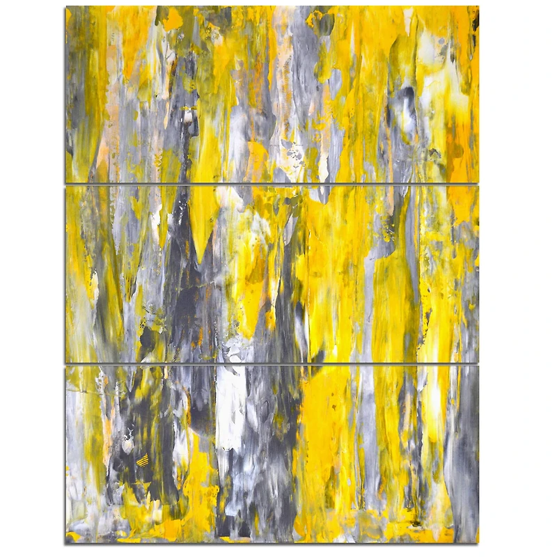 Designart - Grey and Yellow Abstract Pattern