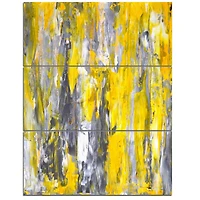Designart - Grey and Yellow Abstract Pattern