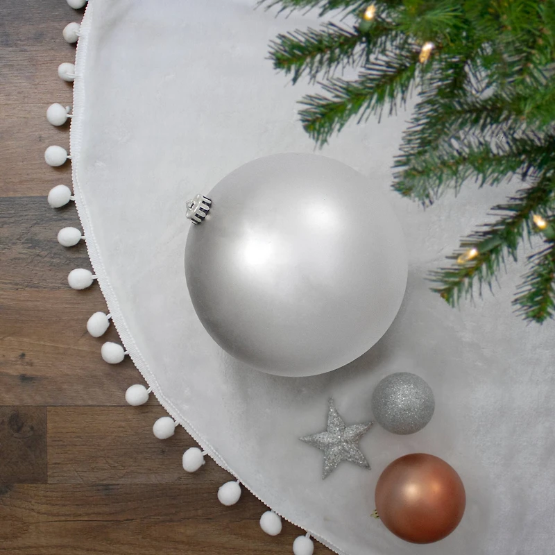 8" Matte Silver Shatterproof Christmas Ball Ornament