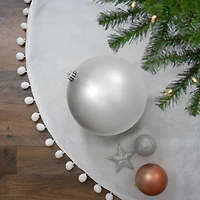 8" Matte Silver Shatterproof Christmas Ball Ornament