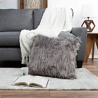 Hastings Home Faux Fur Pillow