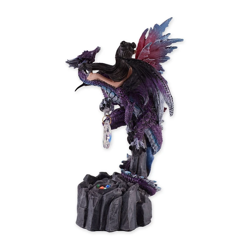 Light Up Dark Fairy and Dragon Figurine 4.5" x 4" x 7.75