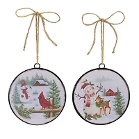 Woodland Snowman Disc Ornament Set