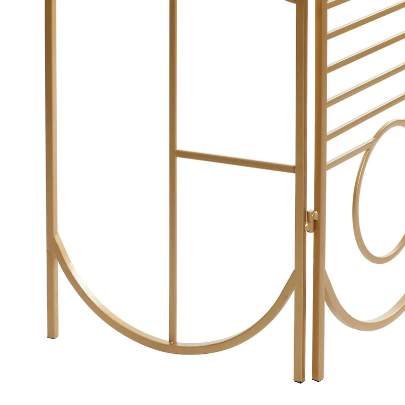 Gold Metal Modern Room Divider Screen 69" x 50" x 1"