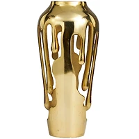 15" Gold Aluminum Melting Drip Vase
