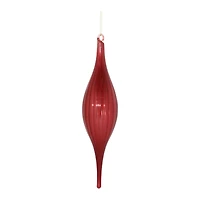 10.5" Red Ribbed Glass Drop Ornaments, 6ct.