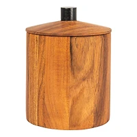Hello Honey® 8.5" Natural Round Acacia Wood Canister with Handle