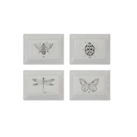 Hello Honey® 4" x 3" Rectangle Ceramic Dishes with Insect Images Set