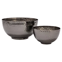 Hello Honey® Silver Finish Round Hammered Metal Bowl Set