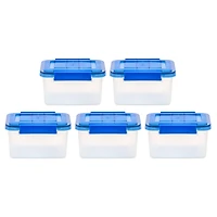 IRIS Element Resistant Clear Plastic Storage Boxes with Blue Lid