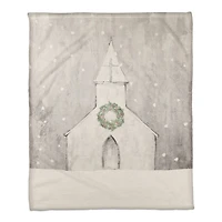 Gray Church 50x60 Coral Fleece Blanket