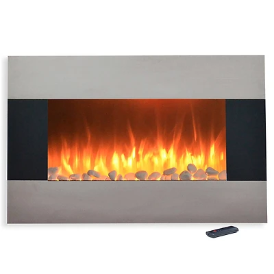 Hastings Home 36" Stainless Steel Fireplace