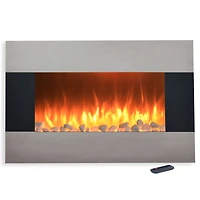 Hastings Home 36" Stainless Steel Fireplace