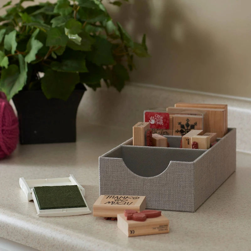 Household Essentials 12" Gray Compartment Organizer Tray, 2ct.