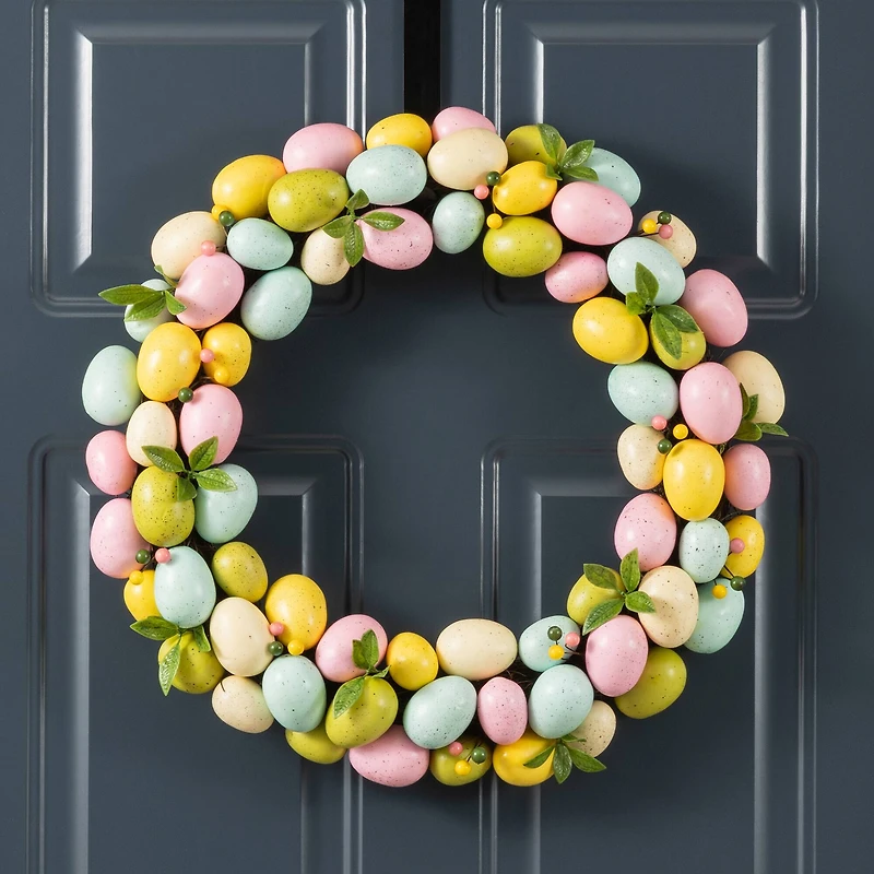 Glitzhome® 18" Easter Eggs Wreath