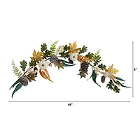 4ft. White Pumpkin, Pinecones & Berries Autumn Garland