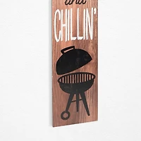 American Art Décor™ 47.25" Patio Friendship Grillin' Chillin Double-Sided Hanging & Leaning Wall Sign