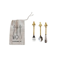 Hello Honey® Silver Christmas Tree Handle Appetizer Utensil Set