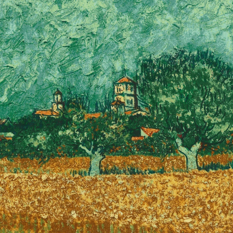 Robert Kaufman Van Gogh Field Scene Cotton Fabric