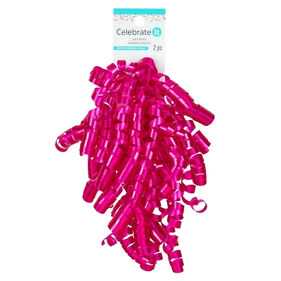 12 Packs: 2 ct. (24 total) 30" Fuchsia Twisty Bows by Celebrate It™