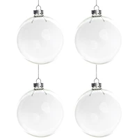 4ct. 4" Clear Glass Ball Ornaments