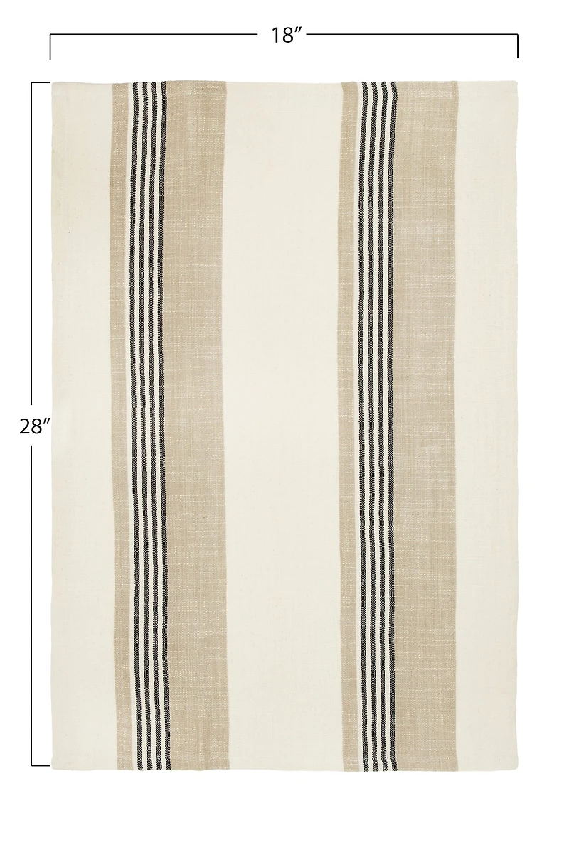 Hello Honey® Tan & Gray Striped Cotton Tea Towel Set