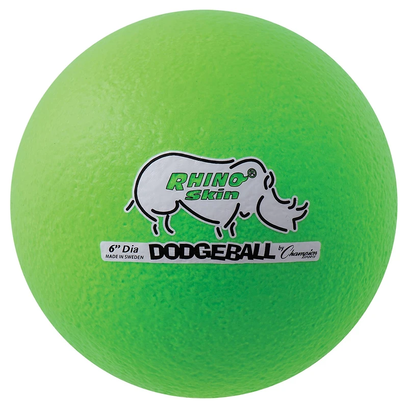 Champion Sports Rhino Skin® 6" Neon Green Low Bounce Dodgeball, 6ct.
