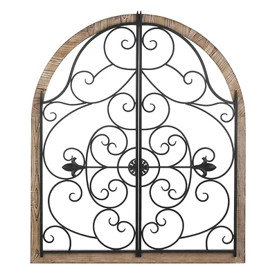 Arched Wood & Iron Wall Décor