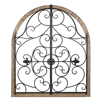 Arched Wood & Iron Wall Décor