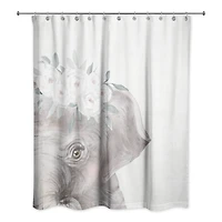 Sweet Floral Elephant 71" x 74" Shower Curtain