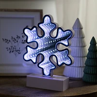 LED 3D Snowflake Christmas Infinity Mirror Light - 7.75"