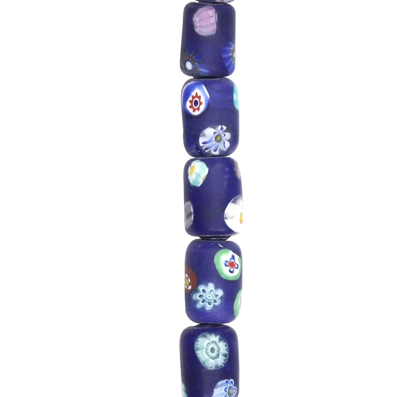 Blue Millefiori Tube Beads by Bead Landing®