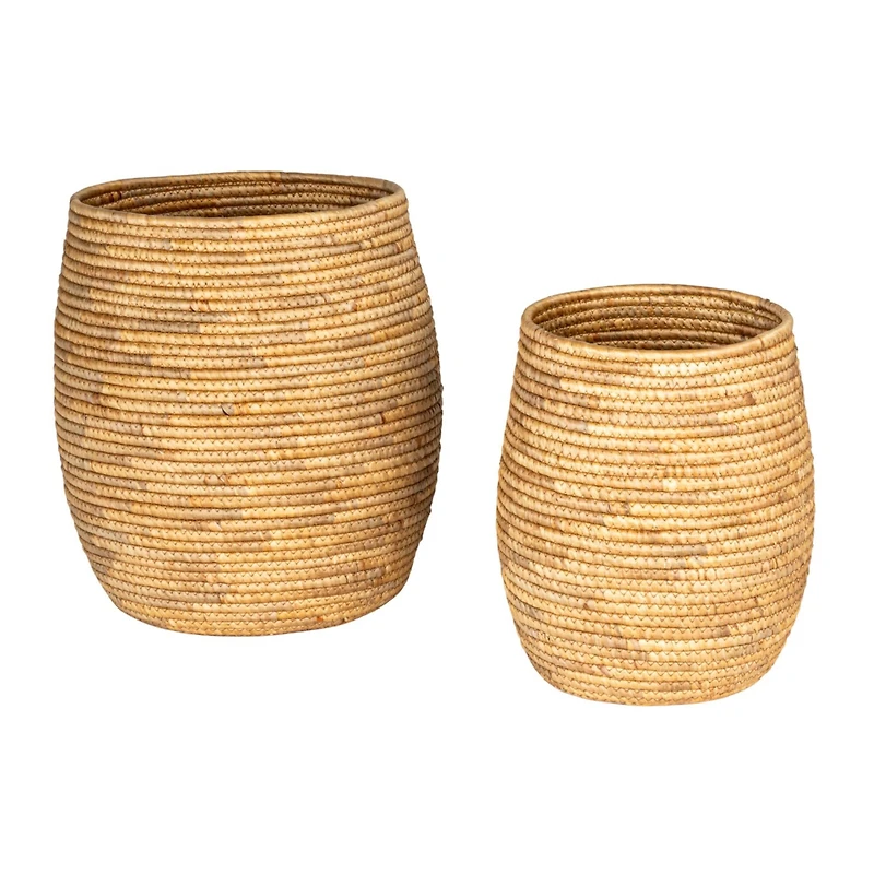 Hello Honey® Natural Handwoven Round Water Hyacinth Nesting Basket Set