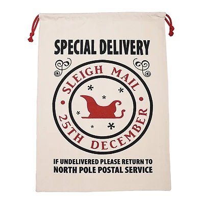 Personality Case™ 19" x 26" Sleigh Mail Cotton Christmas Drawstring Bag