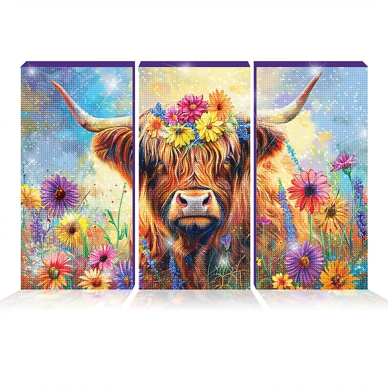 ArtSkills® Brilliant Art Highland Cow Stretched Canvas Diamond Painting Kit