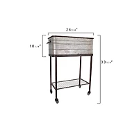 Hello Honey® 34" Metal Bucket & Planter on Stand with Casters