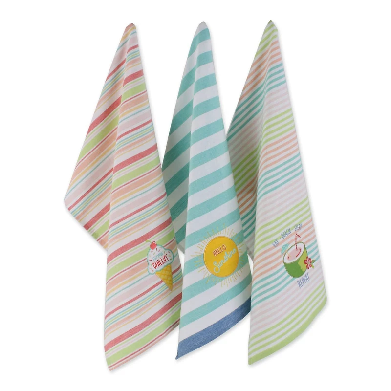 DII® Summer Fun Embellished Dishtowel Set