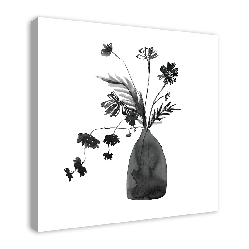 Monochromatic Floral III 30" x 30" Canvas Wall Art