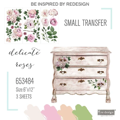 Prima® Re-Design® Delicate Roses Décor Transfers