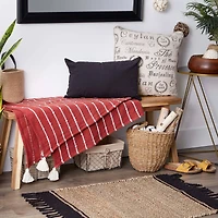 DII® White Slub Stripe Throw