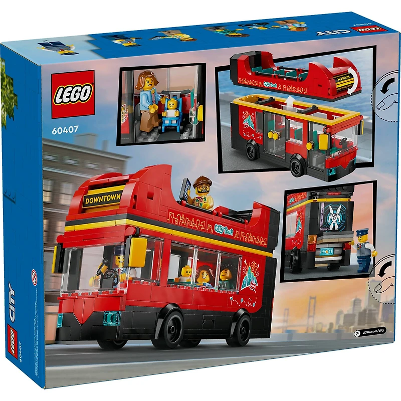 LEGO® City Red Double-Decker Sightseeing Bus Toy 60407