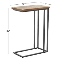 Brown Metal Rustic Accent Table 26" x 19" x 11"