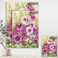Designart - Hollyhocks In Evening Glow