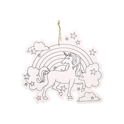 Unicorn Color-In Wood Ornament by Creatology™