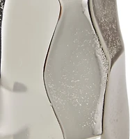 Silver Aluminum Contemporary Vase, 15" x 7" x 7"
