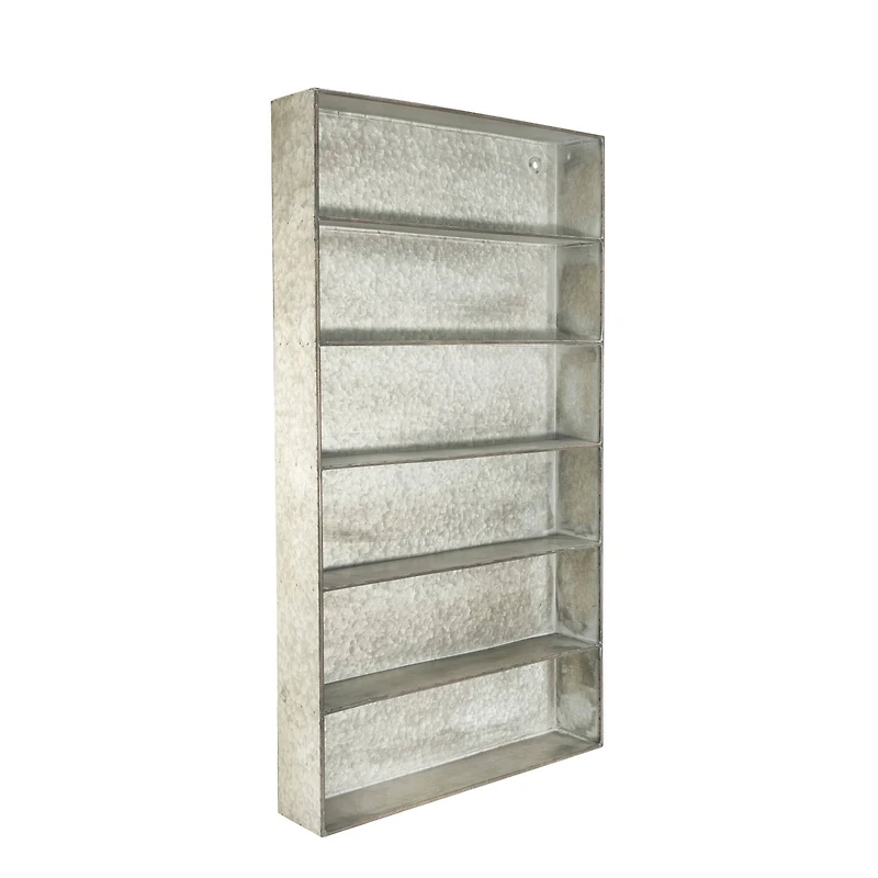 Hello Honey® 35.5" Distressed Gray Metal 6 Tier Wall Shelf
