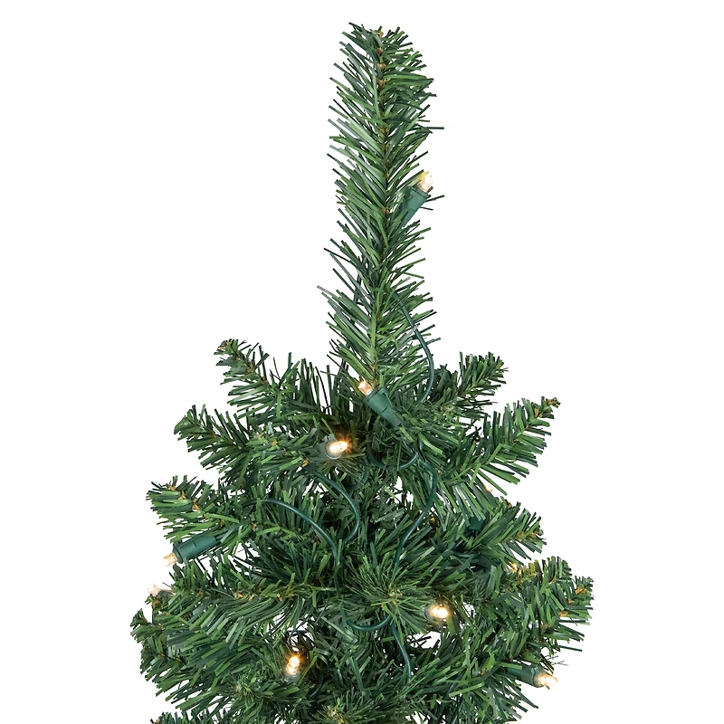 6ft. Pre-Lit Northern Balsam Fir Pencil Artificial Christmas Tree, Warm Clear LED Lights